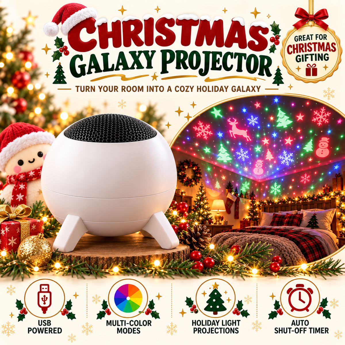 Squishyglow™ Holiday Light Projector