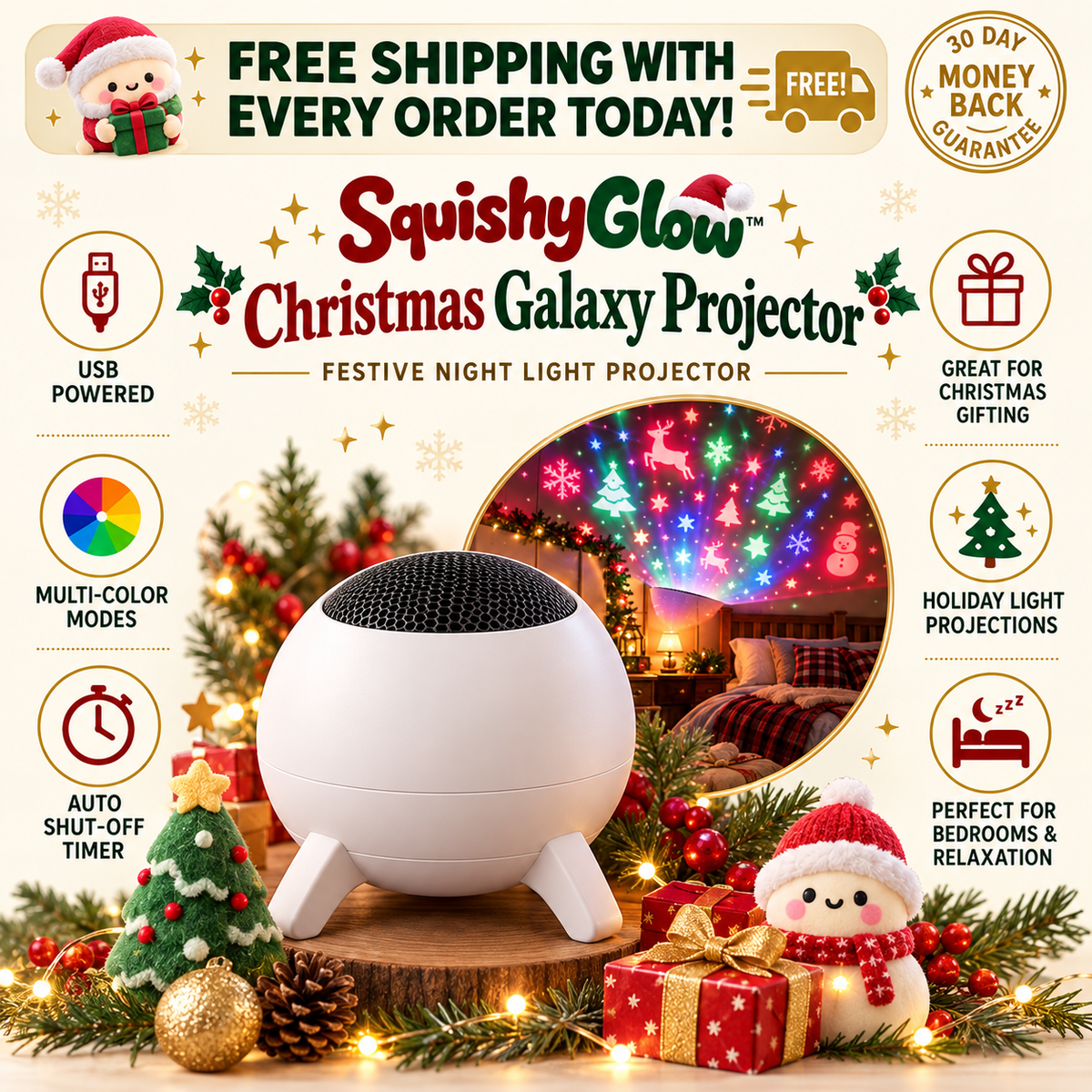 Squishyglow™ Holiday Light Projector