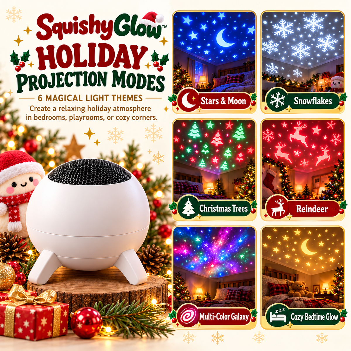 Squishyglow™ Holiday Light Projector